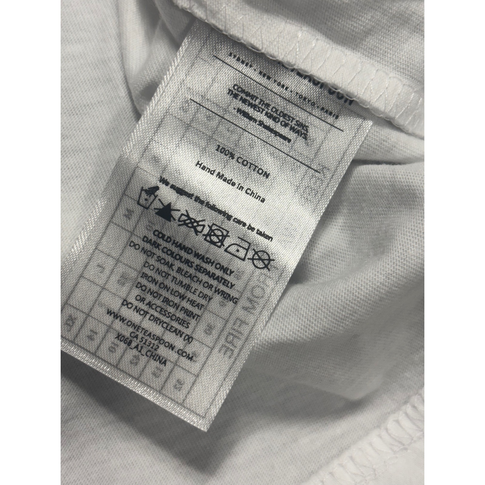 Man X One Teaspoon New Sad American Graphic Pocket Tee Distressed White Xs — image 7 of 7